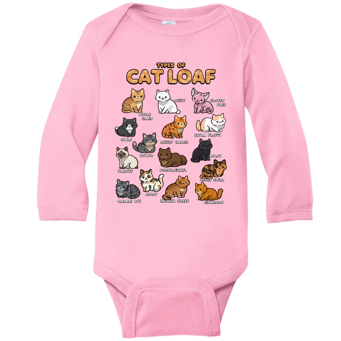 Types Of Cat Loaf Cute Kitten Kawaii Cats Baby Long Sleeve Bodysuit