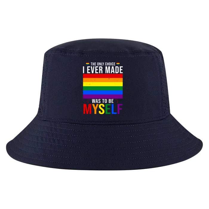 The Only Choice I Ever Made Was To Be Myself LGBTQ Flag Cool Comfort Performance Bucket Hat