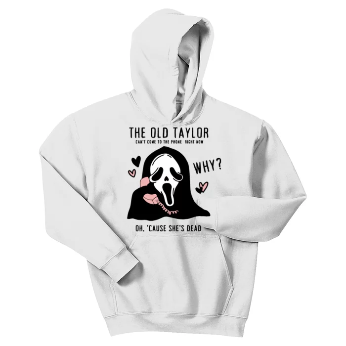 The Old Cant Come To The Phone Right Now Oh Cause Shes Dead Halloween Ghostface Kids Hoodie