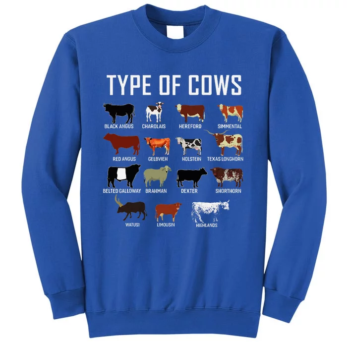 Types Of Cows Farmer Costume Cow Tall Sweatshirt