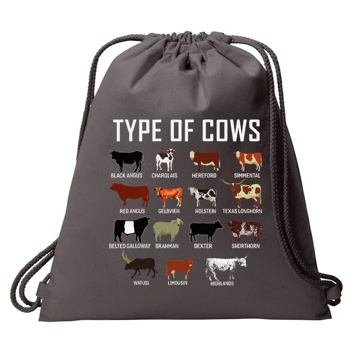 Types Of Cows Farmer Costume Cow Drawstring Bag