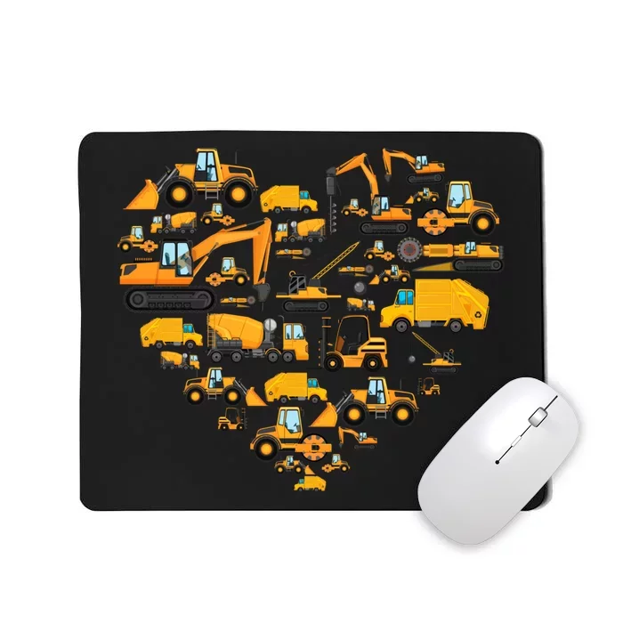 Types Of Construction Excavator Bulldozer Truck Crane Mousepad