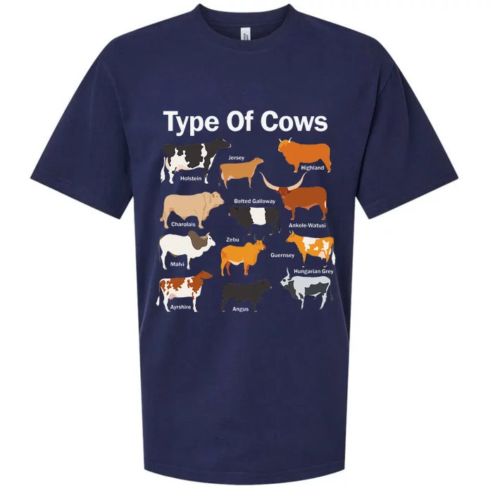 Types Of Cows Farmer Tee Costume Cow Farming Sueded Cloud Jersey T-Shirt