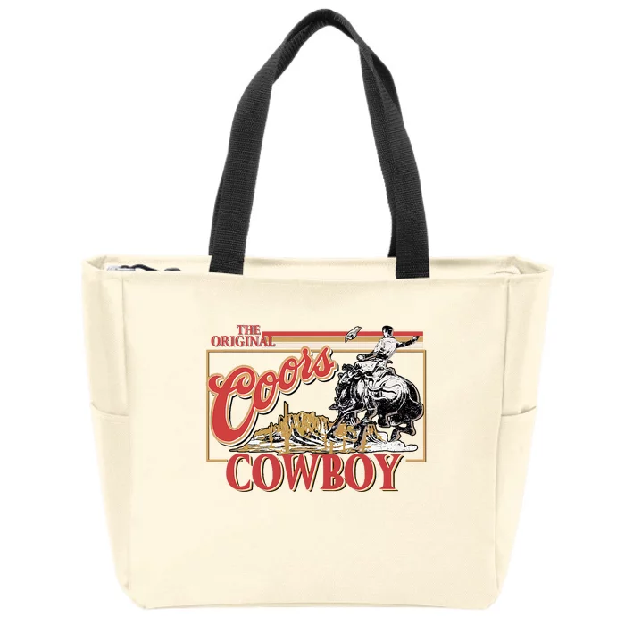 The Original Co.Ors Cowboy Heather Western Desert Cactus Zip Tote Bag