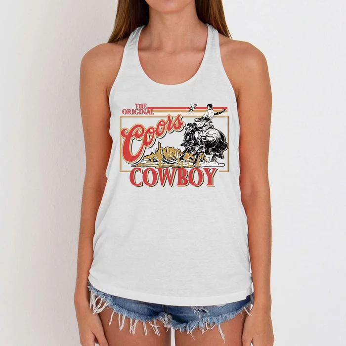 The Original Co.Ors Cowboy Heather Western Desert Cactus Women's Knotted Racerback Tank