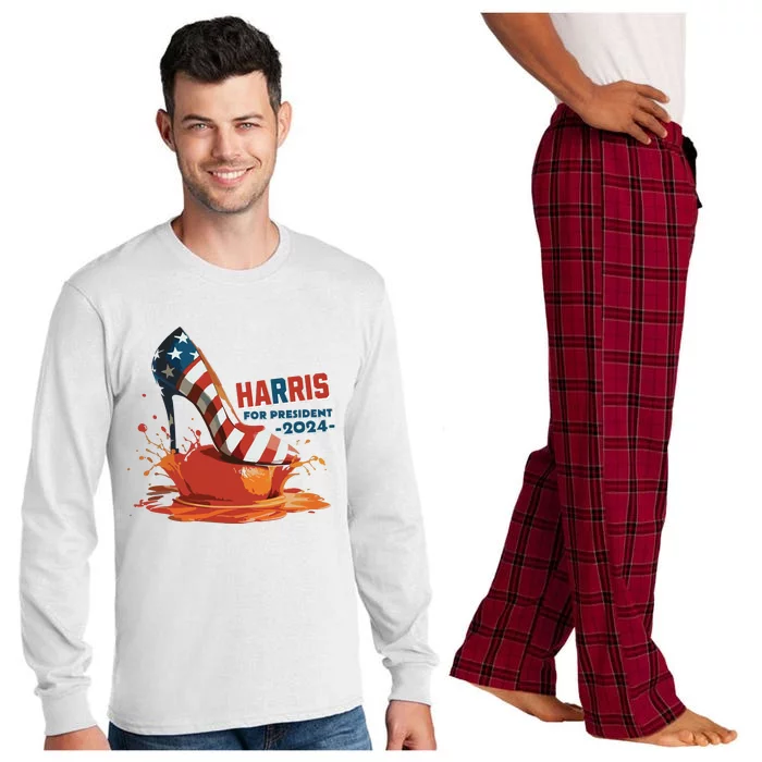 The Orange Crush Harris For President 2024 Patriotic Long Sleeve Pajama Set