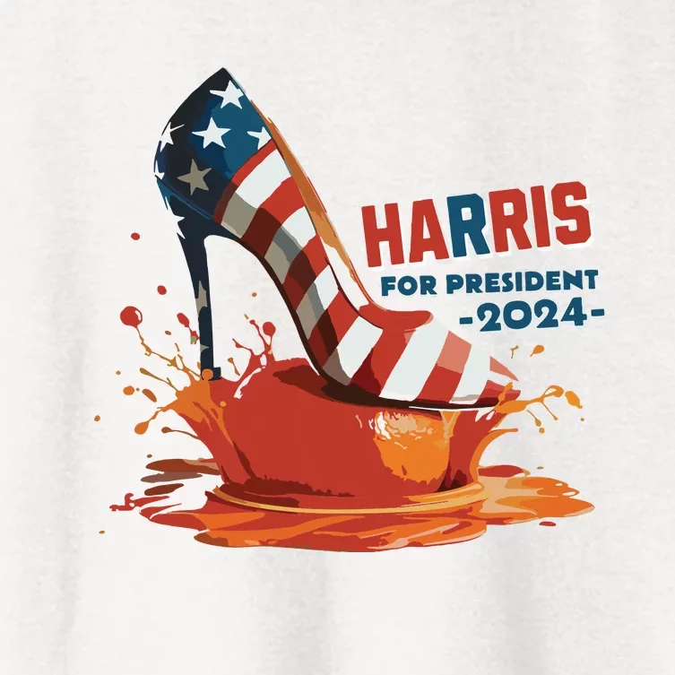 The Orange Crush Harris For President 2024 Patriotic Women's Crop Top Tee