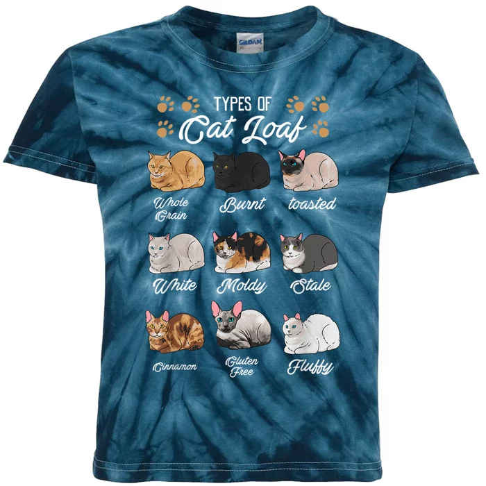 Types Of Cat Loaf Cats Kitty Kitten Cat Lover Cat Mom Dad Kids Tie-Dye T-Shirt