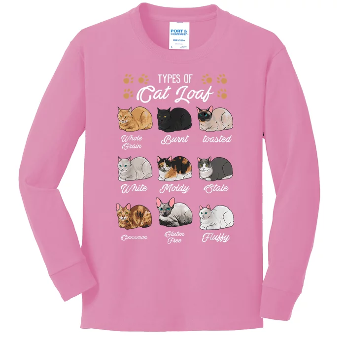 Types Of Cat Loaf Cats Kitty Kitten Cat Lover Cat Mom Dad Kids Long Sleeve Shirt