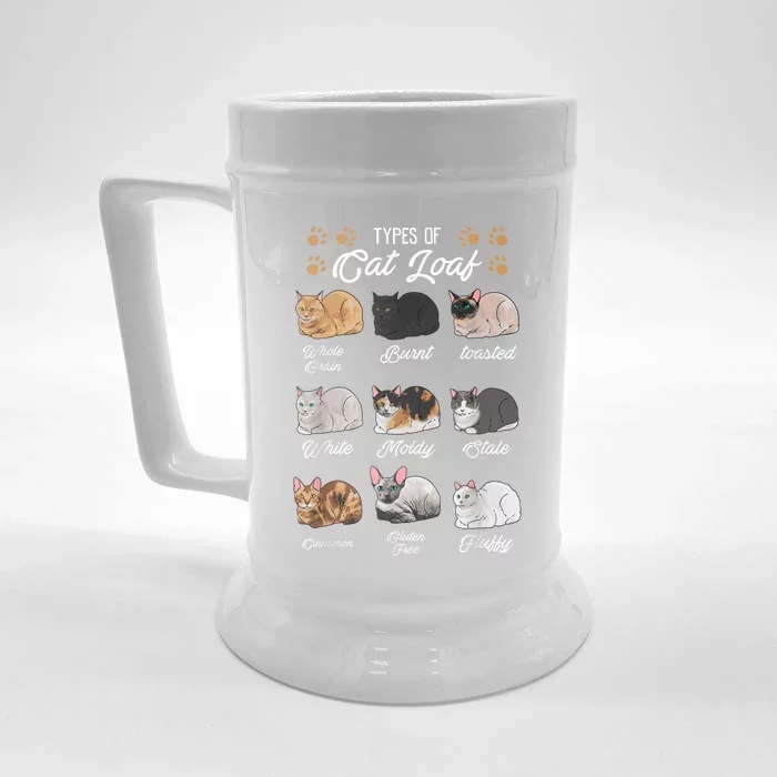 Types Of Cat Loaf Cats Kitty Kitten Cat Lover Cat Mom Dad Front & Back Beer Stein