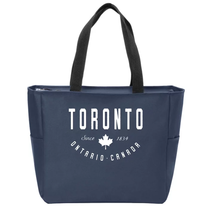 Toronto Ontario Canada Maple Leaf Canadian Gift Zip Tote Bag