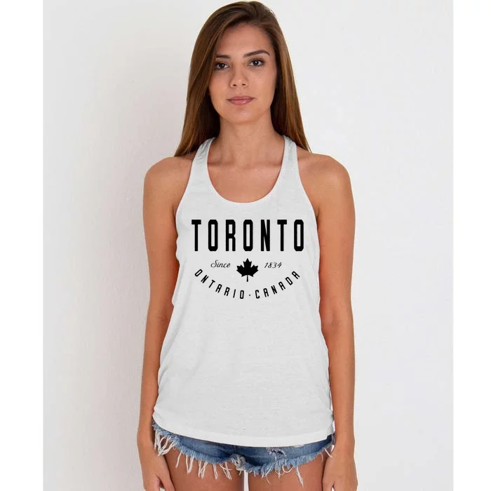 Toronto Ontario Canada Maple Leaf Canadian Gift Women's Knotted Racerback Tank