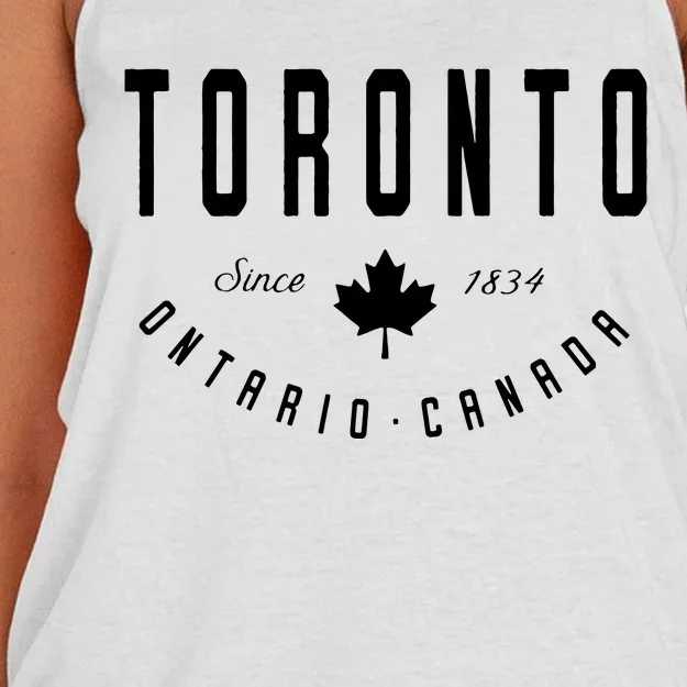 Toronto Ontario Canada Maple Leaf Canadian Gift Women's Knotted Racerback Tank