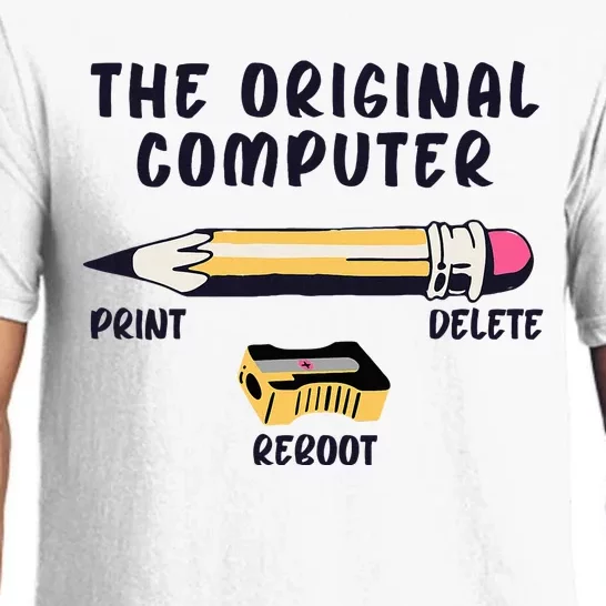 The Original Computer Sarcastic Funny It Tech Print Delete Pajama Set