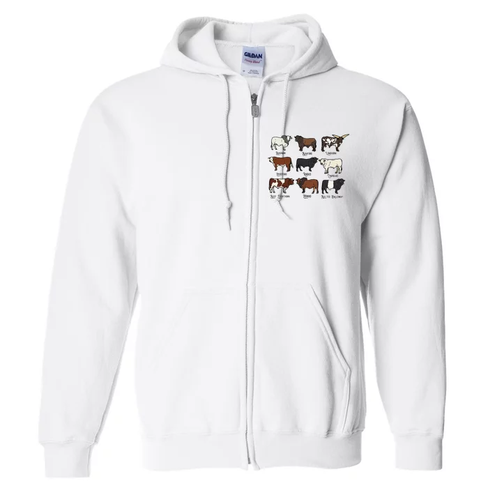 Types Of Cow & Cattle western Bulls Angus Farmer Full Zip Hoodie