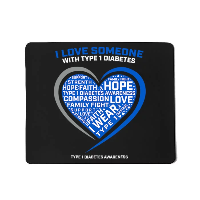 Type one diabetic T1D  warrior Diabetes Awareness Blue Ribbon Mousepad