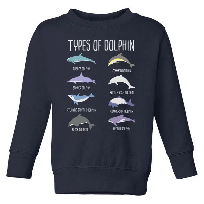 Types Of Dolphin Toddler Sweatshirt