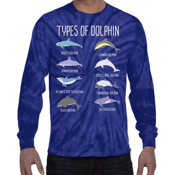 Types Of Dolphin Tie-Dye Long Sleeve Shirt