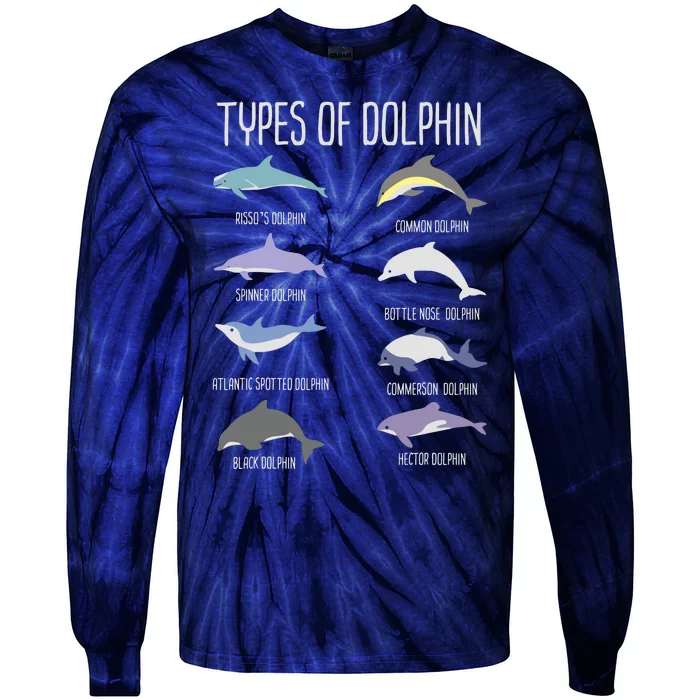 Types Of Dolphin Tie-Dye Long Sleeve Shirt