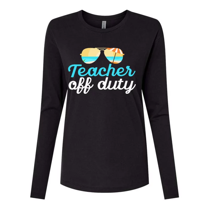 Teacher Off Duty Last Day Of School Tropical Vacation Gift Womens Cotton Relaxed Long Sleeve T-Shirt