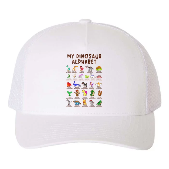 Types Of Dinosaurs Alphabet Dino Identification Yupoong Adult 5-Panel Trucker Hat