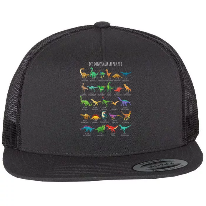 Types Of Dinosaurs Alphabet Az Abc Dino Identification Flat Bill Trucker Hat