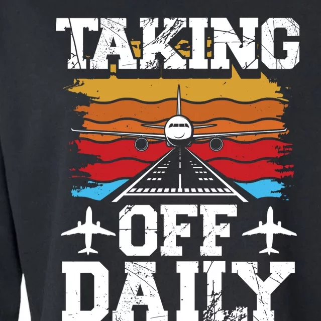 Taking Off Daily Aviation Airline Pilot Cropped Pullover Crew