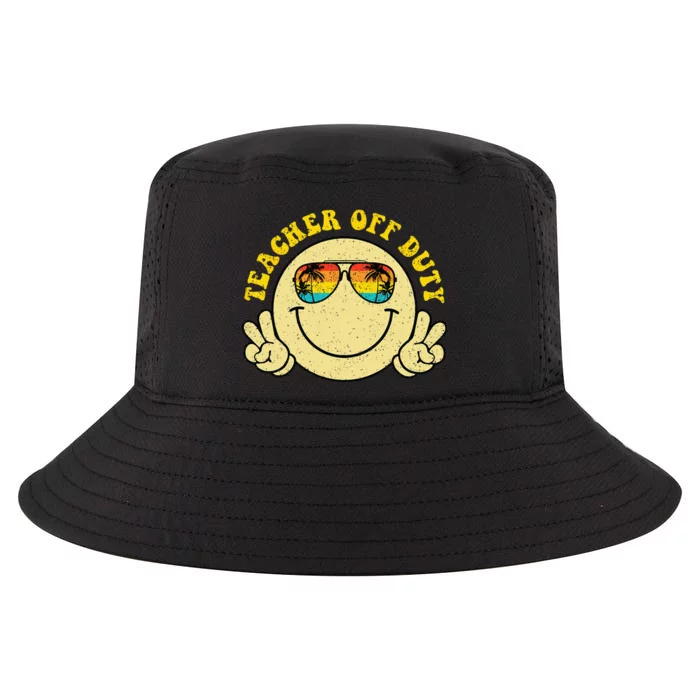 Teacher Off Duty Smile Face Retro Beach Last Day Of School Cool Comfort Performance Bucket Hat