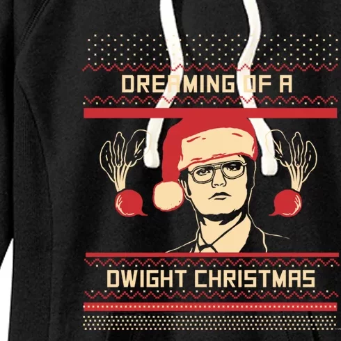 The Office Dreaming Of A Dwight Christmas Meaningful Gift Women's Fleece Hoodie