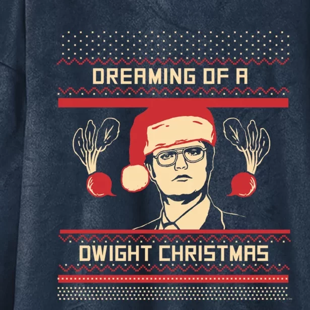 The Office Dreaming Of A Dwight Christmas Meaningful Gift Hooded Wearable Blanket