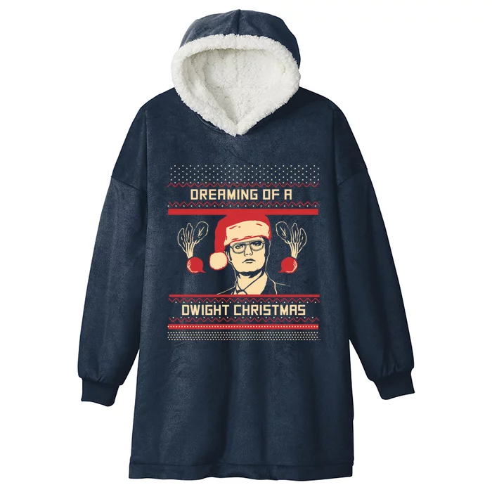 The Office Dreaming Of A Dwight Christmas Meaningful Gift Hooded Wearable Blanket