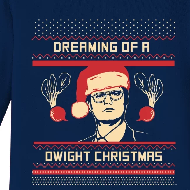 The Office Dreaming Of A Dwight Christmas Meaningful Gift Baby Long Sleeve Bodysuit