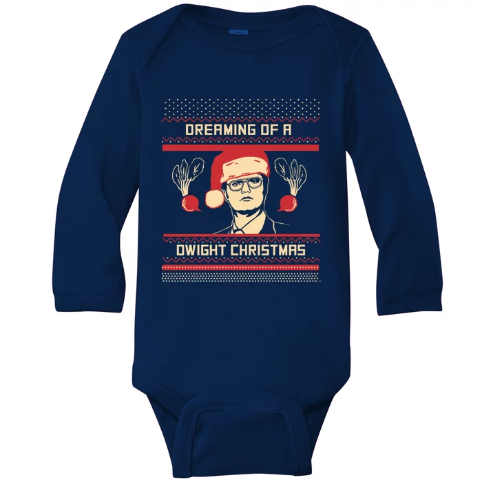 The Office Dreaming Of A Dwight Christmas Meaningful Gift Baby Long Sleeve Bodysuit