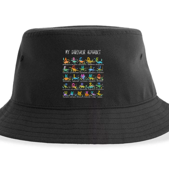 Types Of Dinosaurs Alphabet Az Abc Dino Sustainable Bucket Hat