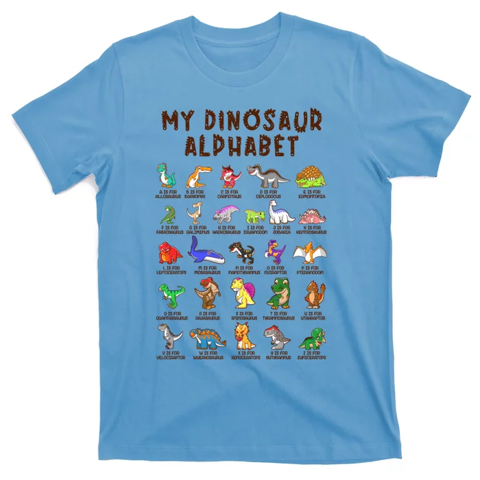 Types Of Dinosaurs Alphabet Dino Identification Meaningful Gift T-Shirt