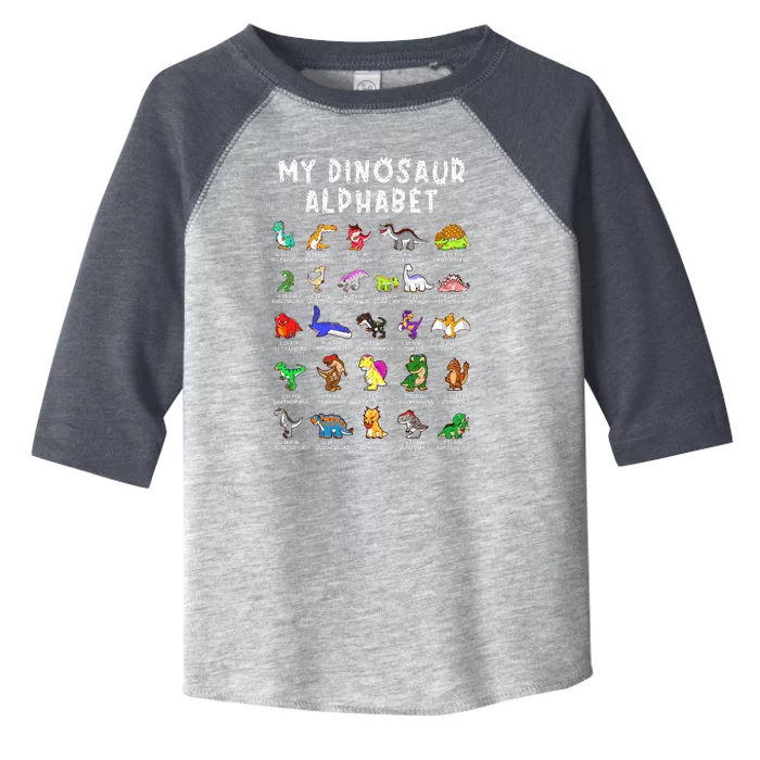 Types Of Dinosaurs Alphabet Dino Identification Toddler Fine Jersey T-Shirt