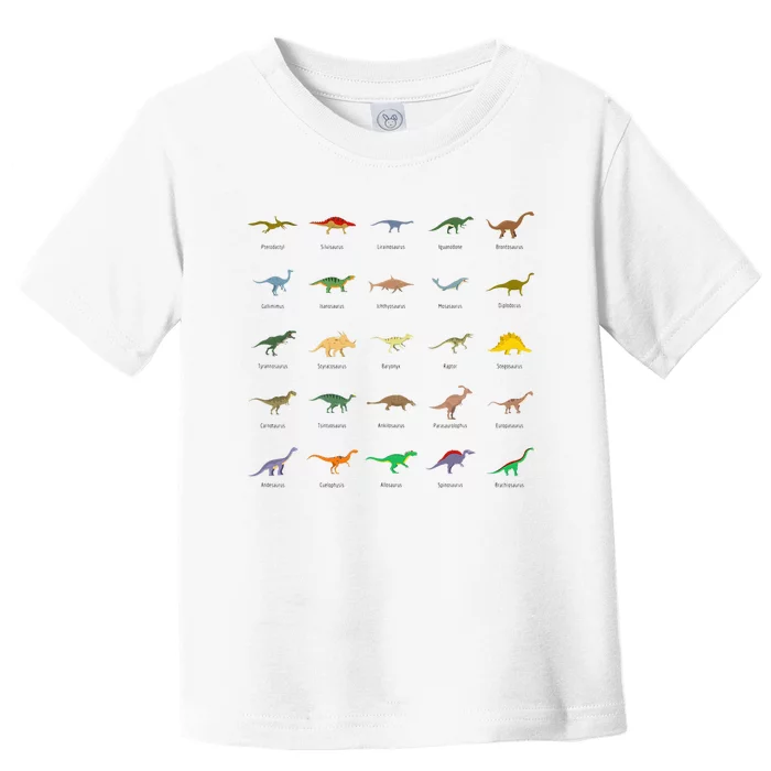 Types Of Dinosaurs For And Toddler T-Shirt