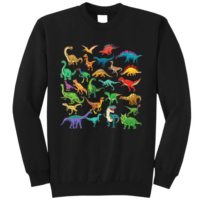 Types Of Dinosaurs Graphics Dino Identification Tall Sweatshirt