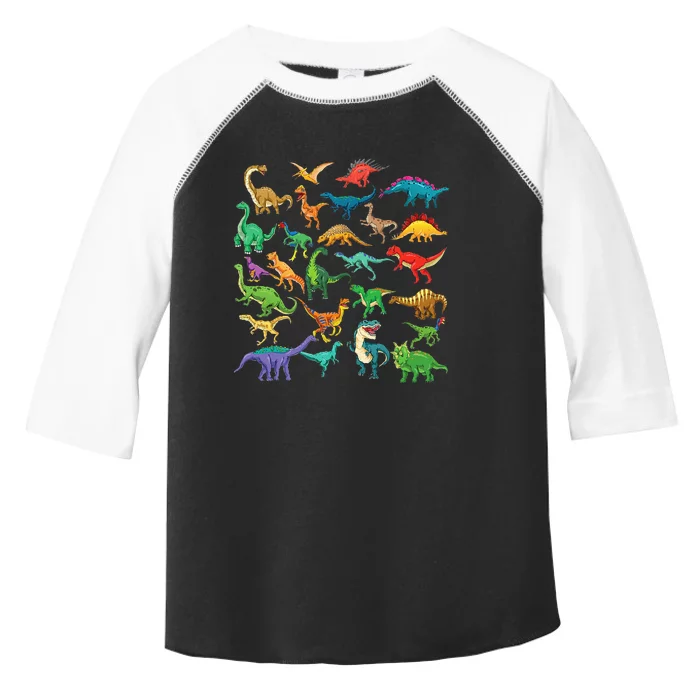 Types Of Dinosaurs Graphics Dino Identification Toddler Fine Jersey T-Shirt