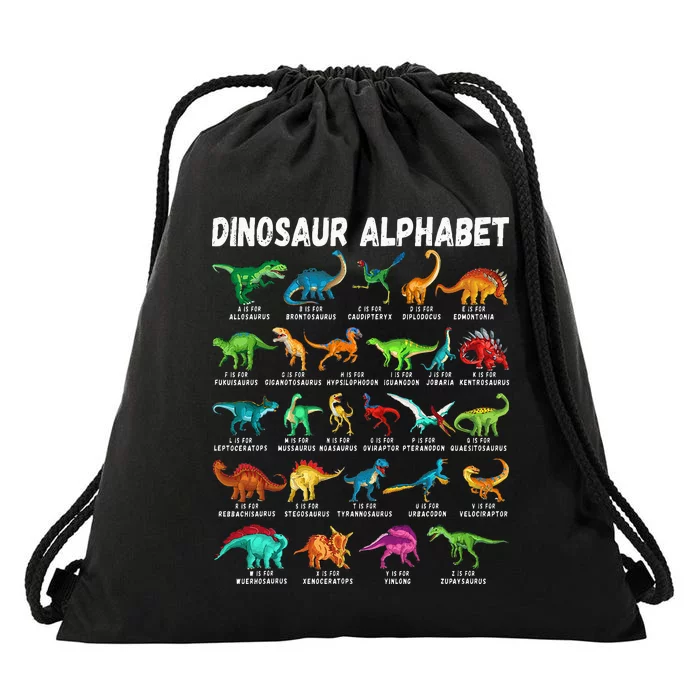 Types Of Dinosaurs Alphabet A Z ABC DinoIdentification Drawstring Bag