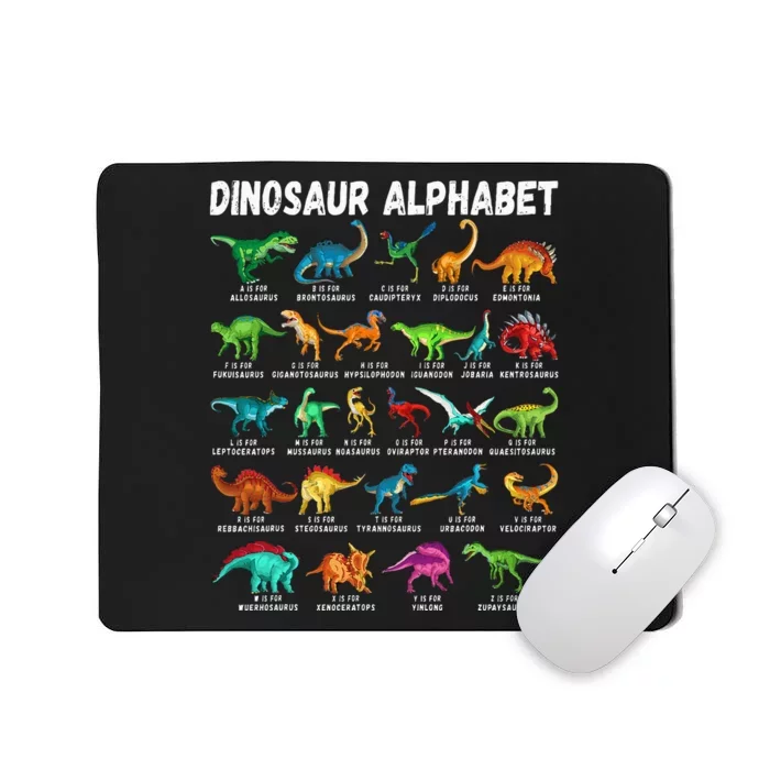 Types Of Dinosaurs Alphabet A Z ABC DinoIdentification Mousepad