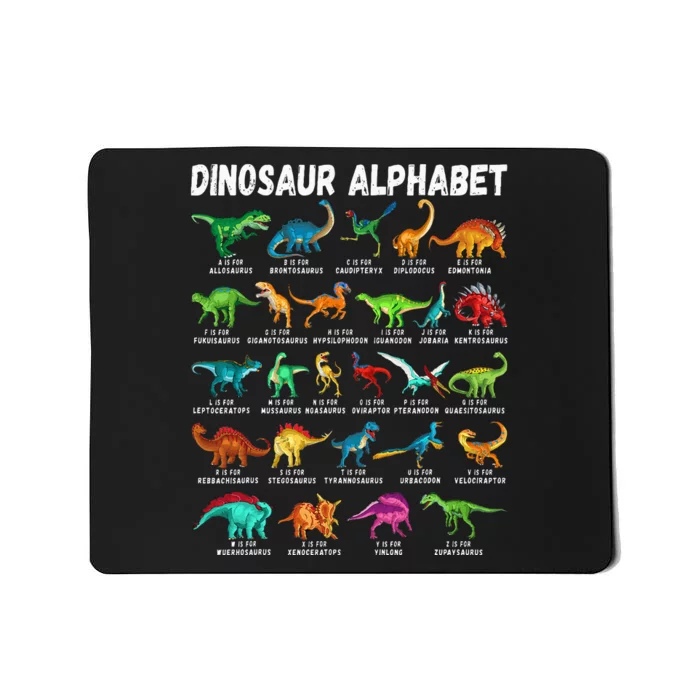 Types Of Dinosaurs Alphabet A Z ABC DinoIdentification Mousepad