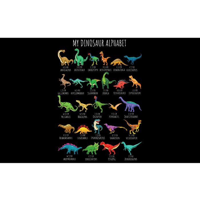 Types Of Dinosaurs Alphabet AZ ABC Dino Identification Bumper Sticker