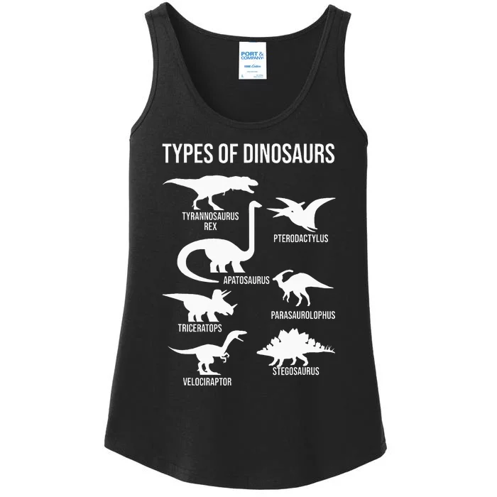 Types Of Dinosaurs  Dinosaur Lover Ladies Essential Tank