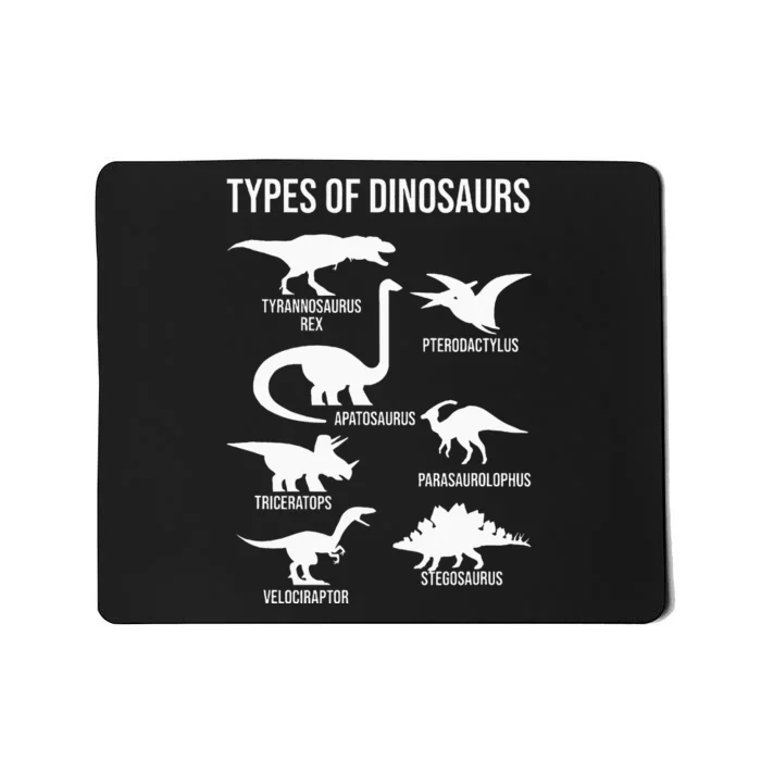 Types Of Dinosaurs  Dinosaur Lover Mousepad