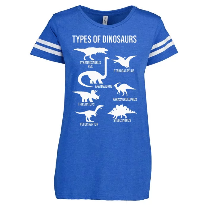 Types Of Dinosaurs  Dinosaur Lover Enza Ladies Jersey Football T-Shirt