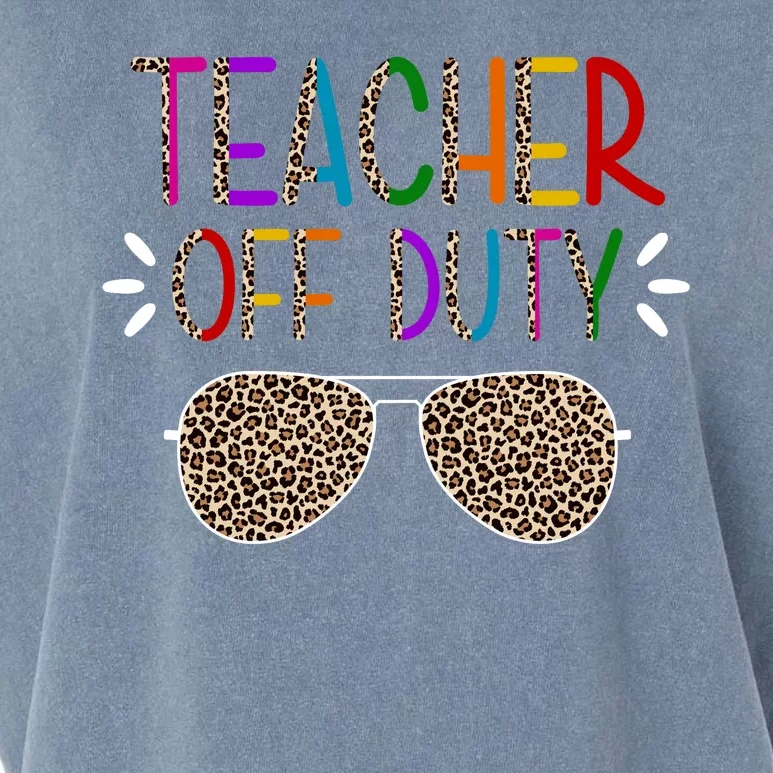 Teacher Off Duty Summer Break Cheetah Garment-Dyed Women's Muscle Tee