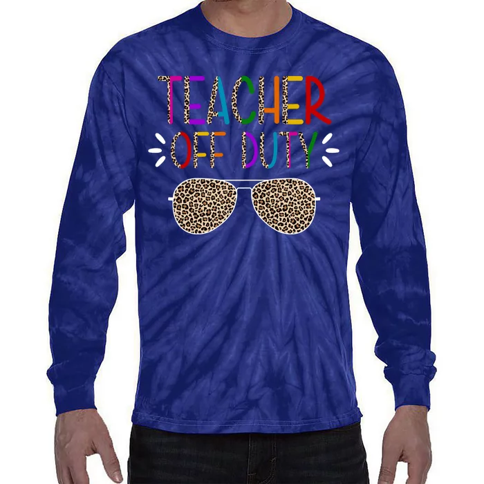 Teacher Off Duty Summer Break Cheetah Tie-Dye Long Sleeve Shirt