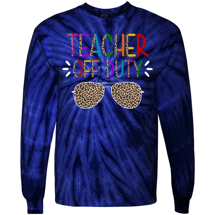 Teacher Off Duty Summer Break Cheetah Tie-Dye Long Sleeve Shirt