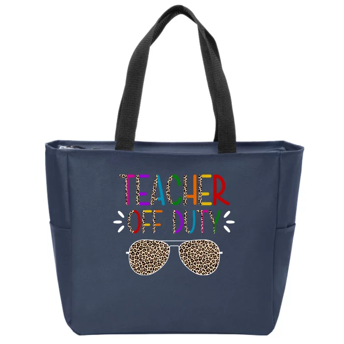 Teacher Off Duty Summer Break Cheetah Zip Tote Bag